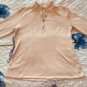 DSG Women's Light Peach color Quarter-Zip fitness top